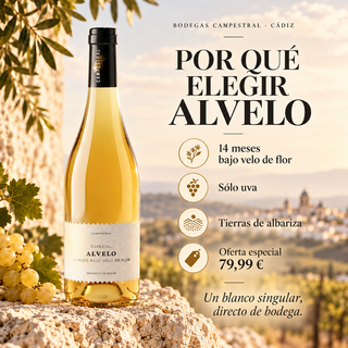 Alvelo, blanco de crianza biológica de Cádiz